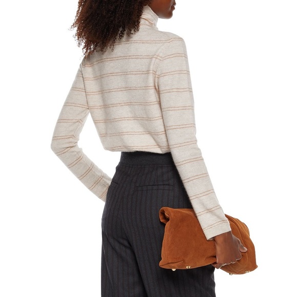 VINCE Striped cashmere turtleneck sweater - Picture 2 of 4